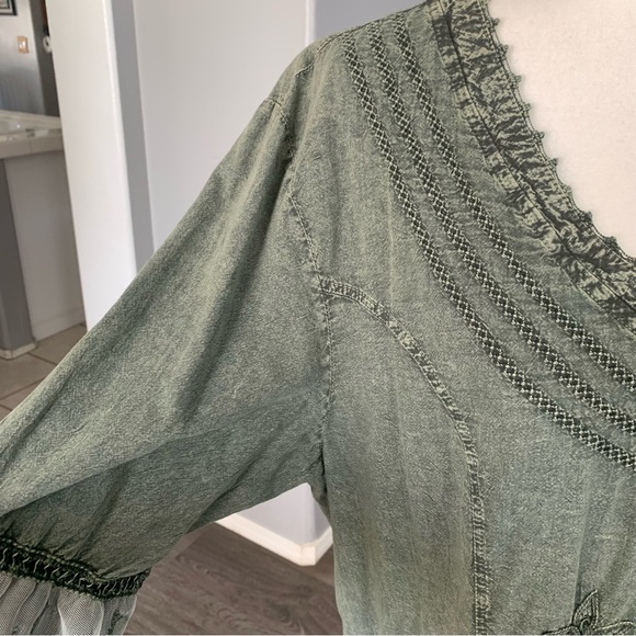 INCA COTTON EMBROIDERED TUNIC, lace trim - Picture 5 of 15